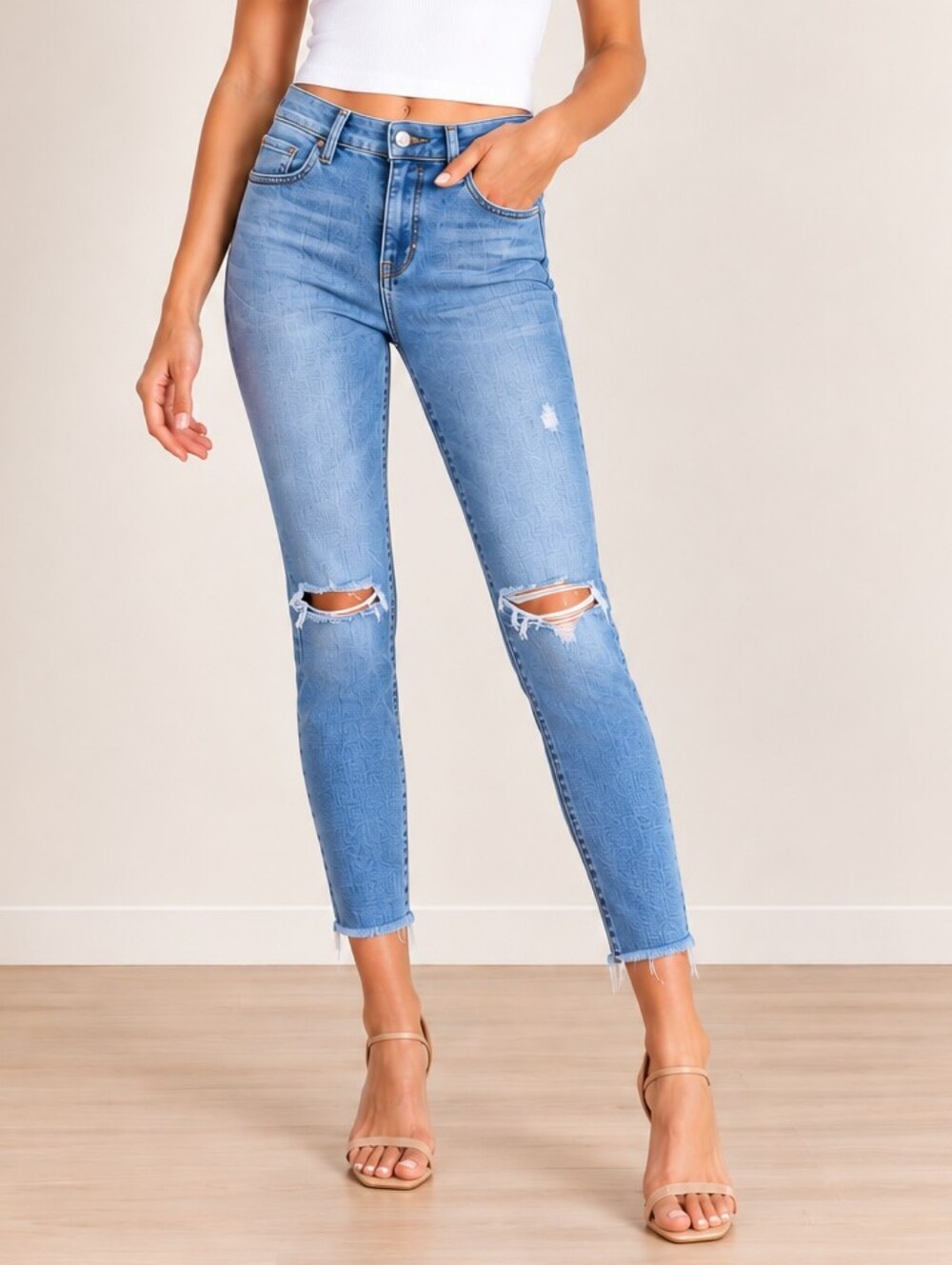 Madewell Skinny Skinny Mid Rise Distressed Ankle Jeans (Size: 28)